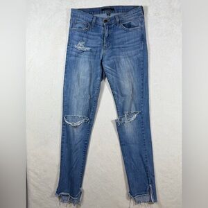 Flying Monkey Size 27 Made in America Ripped Distressed Blue Skinny Jeans